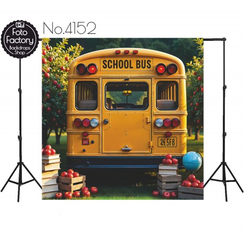 Backdrop school bus school theme 4152