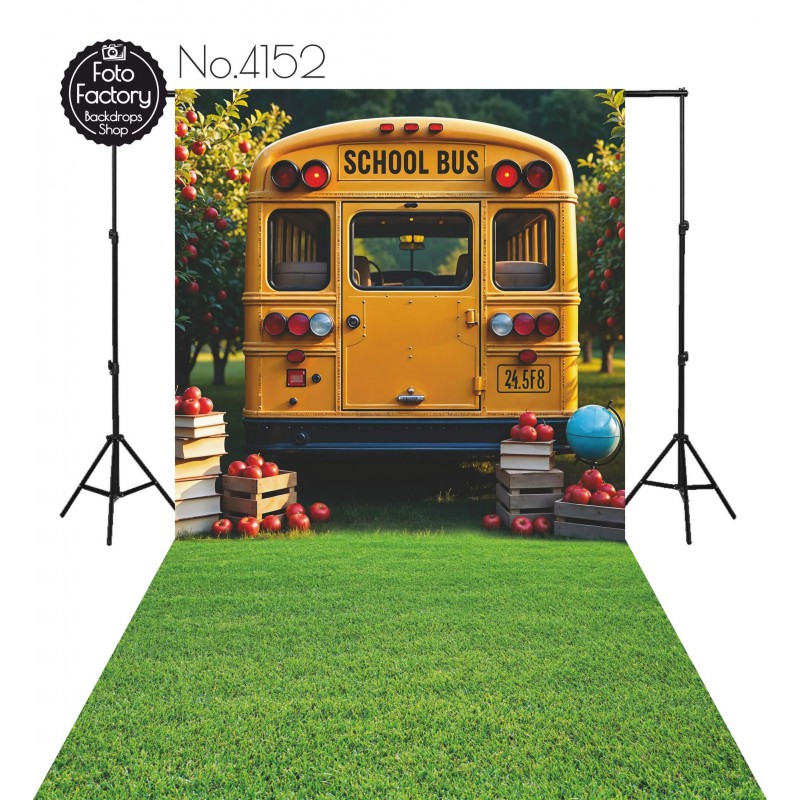 Backdrop school bus school theme 4152