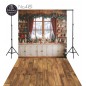Backdrop Christmas wooden kitchen 4181