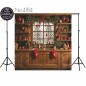 Backdrop Christmas wooden kitchen 4184