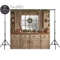 Backdrop Christmas wooden kitchen 4186