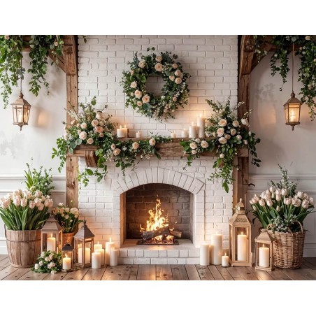 Backdrop spring theme flowers 4204