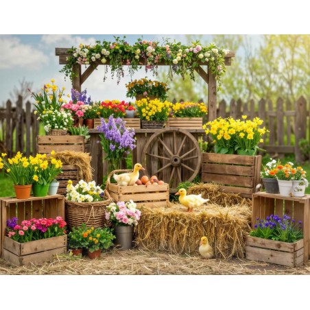 Backdrop spring theme flowers 4209