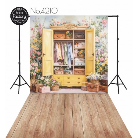Tło Fotograficzne wiosenne wiosna kwiaty szafa - Fotofactory24.pl