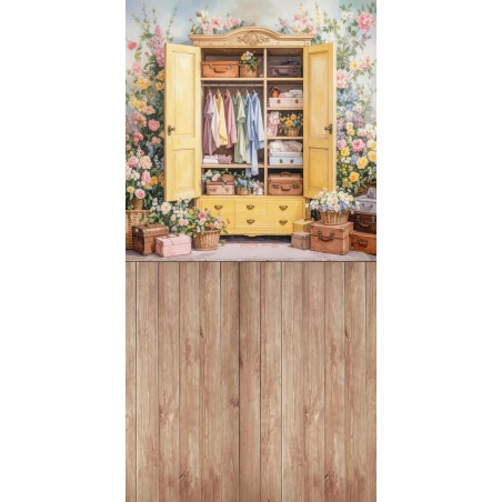 Backdrop spring theme flowers wardrobe - Fotofactory24.pl