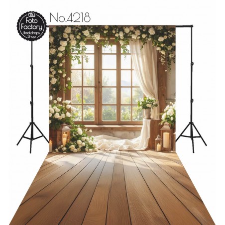 Backdrop spring theme flowers window - Fotofactory24.pl