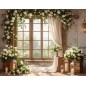 Backdrop spring theme flowers window 4218