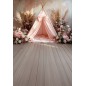 Tło Fotograficzne wiosenne wiosna kwiaty namiot tipi 4219