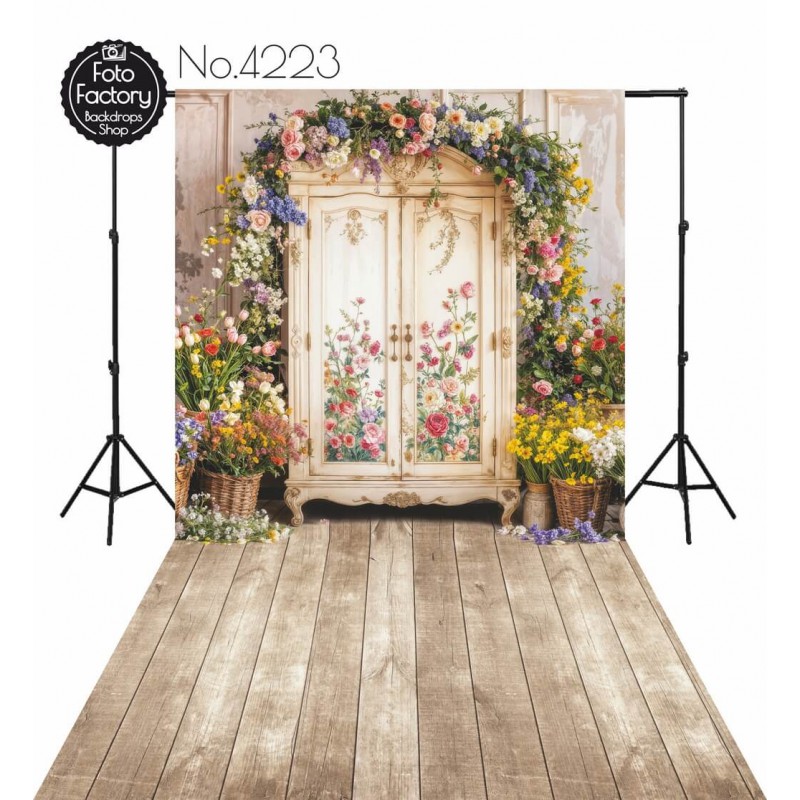 Backdrop spring theme flowers wardrobe 4223