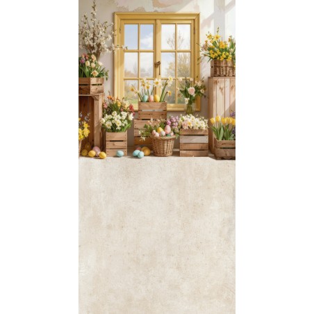 Backdrop spring theme flowers window - Fotofactory24.pl