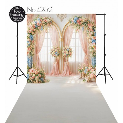 Backdrop flowers backcloth windows - Fotofactory24.pl