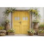 Backdrop spring theme flowers rustic door 4241