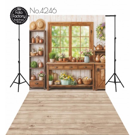 Backdrop spring theme flowers window - Fotofactory24.pl