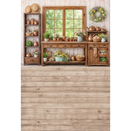 Backdrop spring theme flowers window - Fotofactory24.pl