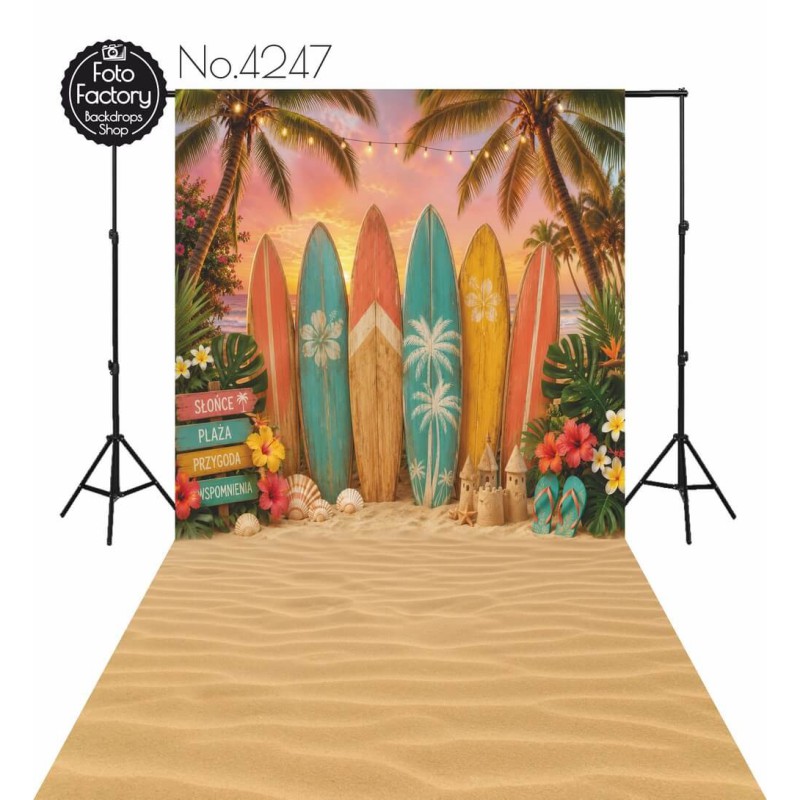 Tło Fotograficzne lato plaża surfing 4247