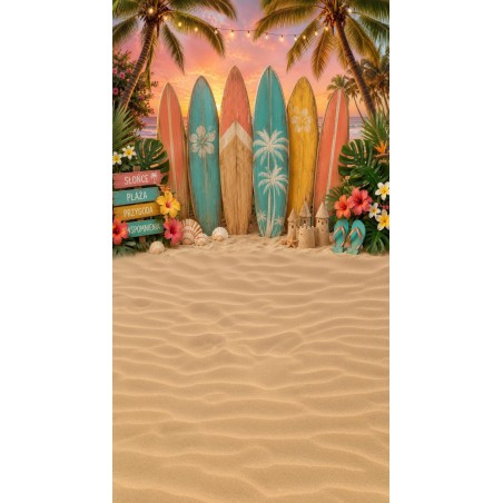 Backdrop summer beach surfing - Fotofactory24.pl