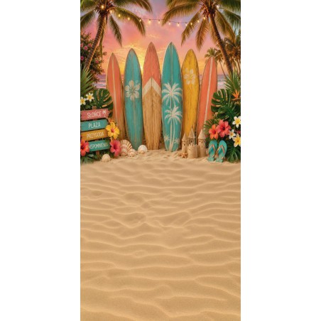 Backdrop summer beach surfing - Fotofactory24.pl