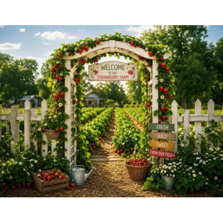 Backdrop summer strawberries - Fotofactory24.pl