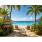 Backdrop summer beach palms 4253 Backdrop summer beach palms 4253