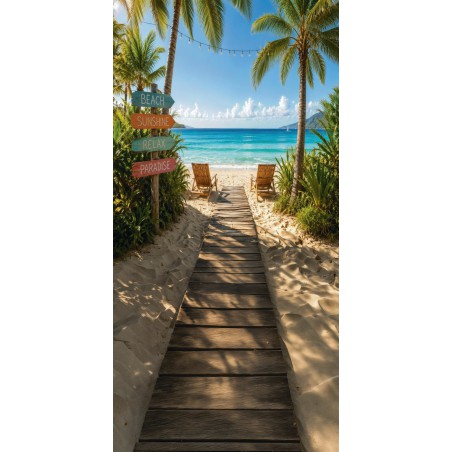 Tło Fotograficzne lato plaża palmy - Fotofactory24.pl