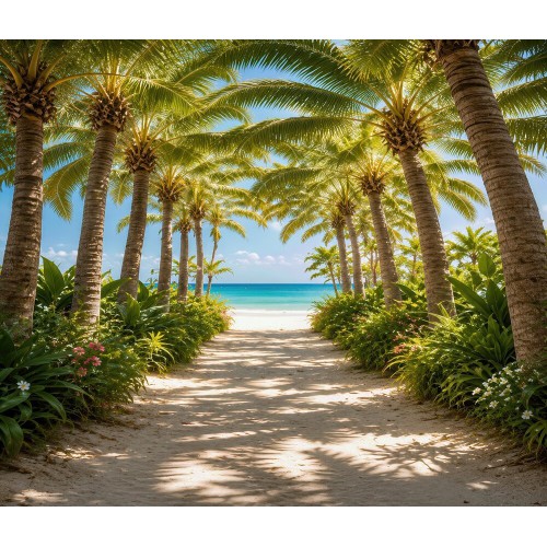Backdrop summer beach palms 4255