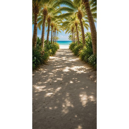 Tło Fotograficzne lato plaża palmy - Fotofactory24.pl