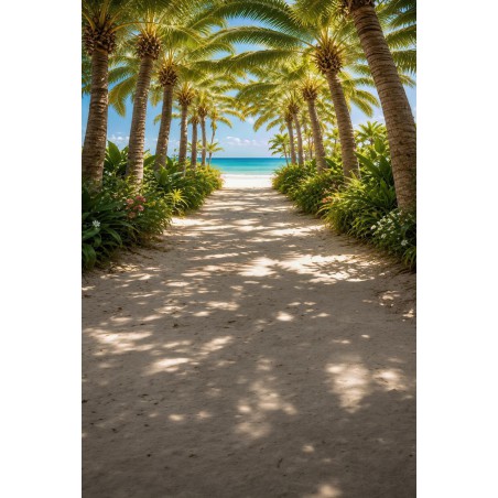 Backdrop summer beach palms - Fotofactory24.pl