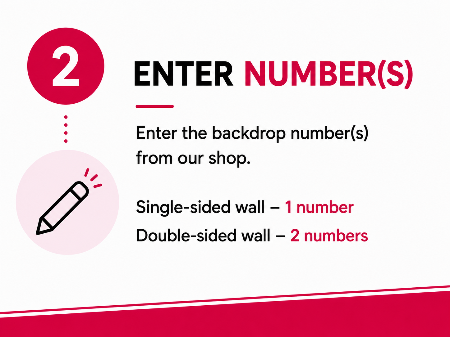 Step 2 - enter the design number
