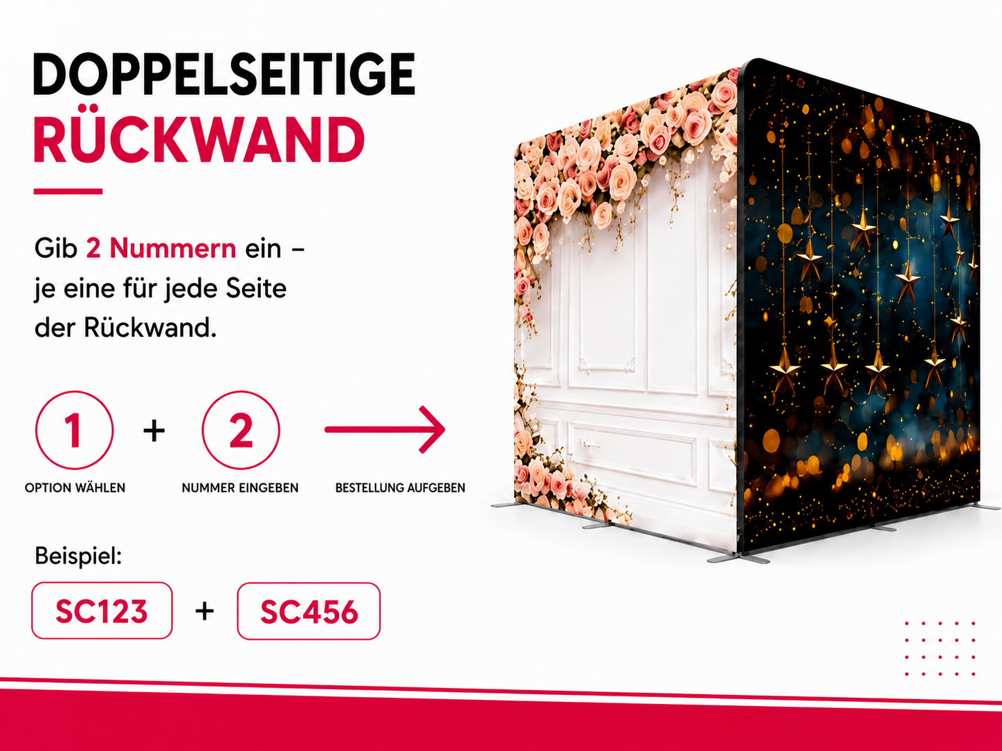 Doppelseitige Fotowand
