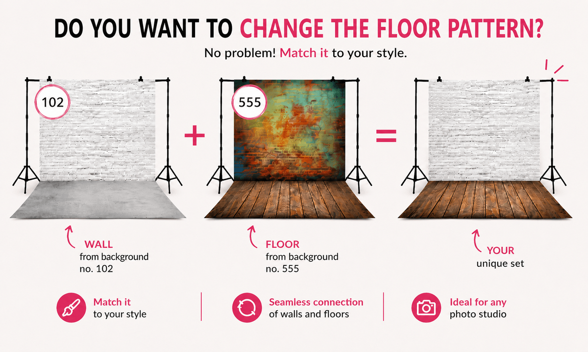 Description of floor change in a photography backdrop
